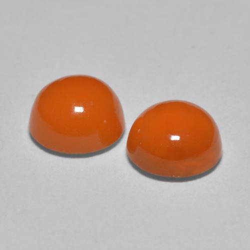 Pedras preciosas de cornalina laranja brilhante natural de 1,79 ct, corte redondo, translúcido
