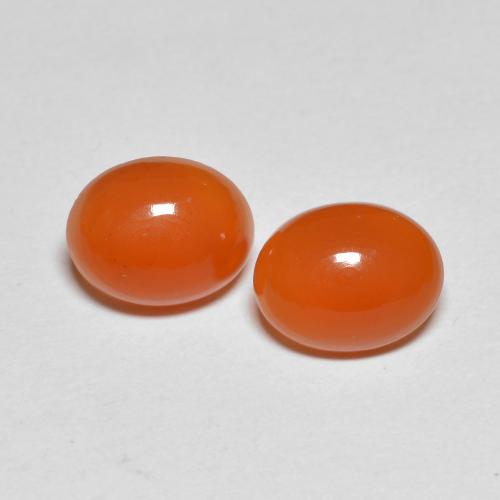 Pedras preciosas de Cornalina laranja avermelhado natural de 3.68 ct, Corte Oval, Translúcido