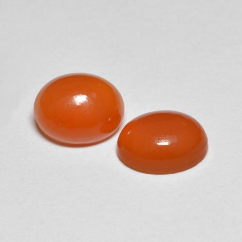 Pedras preciosas de Cornalina laranja avermelhado natural de 3.68 ct, Corte Oval, Translúcido