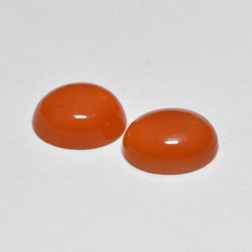 Pedras preciosas de Cornalina laranja avermelhado natural de 3.68 ct, Corte Oval, Translúcido