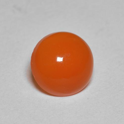 Cornalina Laranja Avermelhado Profundo Natural 1.55ct, Corte Redondo, Translúcido