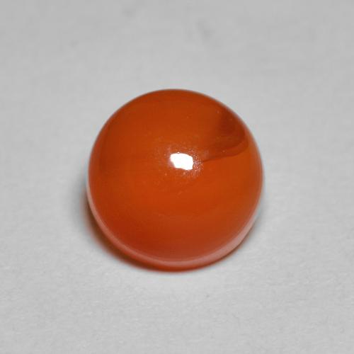 Cornalina laranja natural 2,38ct, corte redondo, translúcido