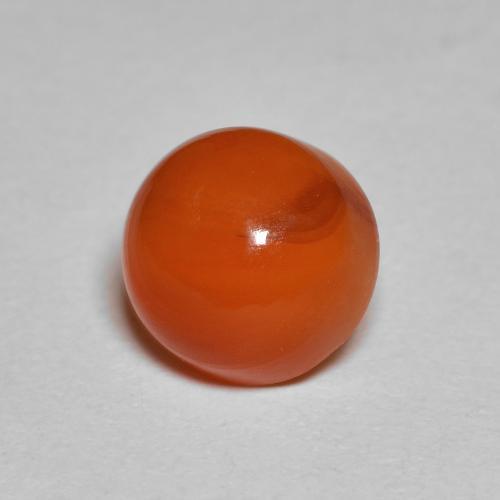Cornalina laranja natural 2,38ct, corte redondo, translúcido