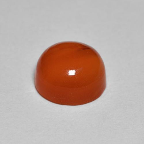 Cornalina laranja natural 2,38ct, corte redondo, translúcido
