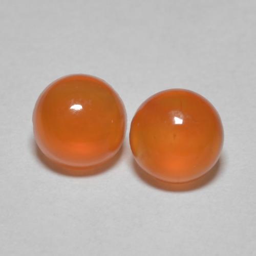 Pedras preciosas de Cornalina Laranja Médio natural de 0.95 ct, Corte Redondo, Transparente