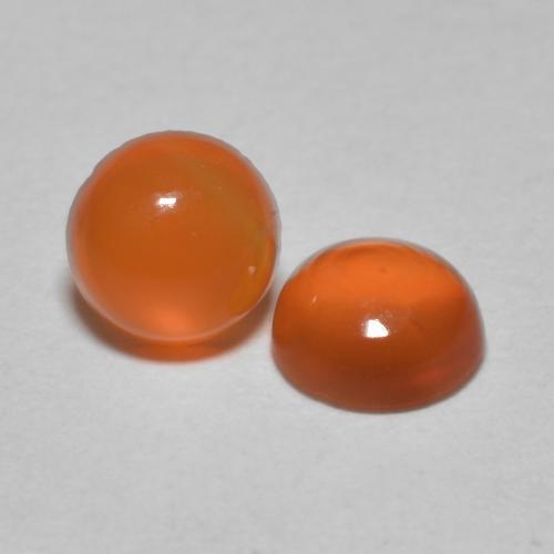 Pedras preciosas de Cornalina Laranja Médio natural de 0.95 ct, Corte Redondo, Transparente