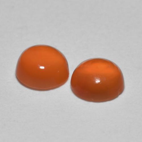 Pedras preciosas de Cornalina Laranja Médio natural de 0.95 ct, Corte Redondo, Transparente