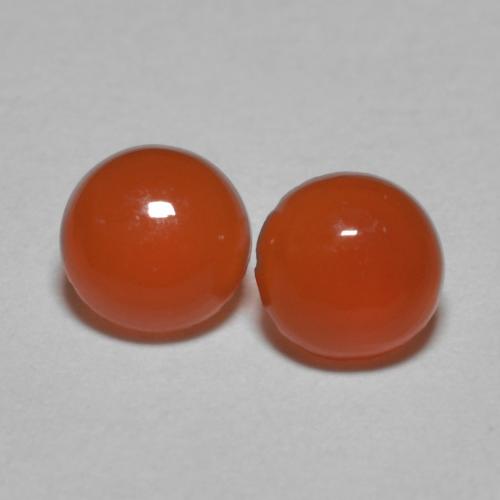 Pedras preciosas de cornalina laranja médio natural de 0,87 ct, corte redondo, translúcido