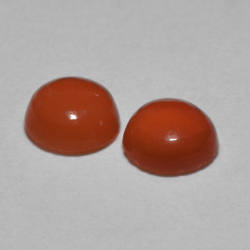 Pedras preciosas de cornalina laranja médio natural de 0,87 ct, corte redondo, translúcido