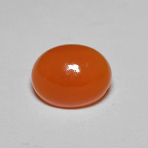 Cornalina laranja natural 2,14ct, corte oval, translúcido