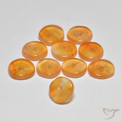 Pedras preciosas de Cornalina Laranja Médio natural de 5.63 ct, Chique, Transparente
