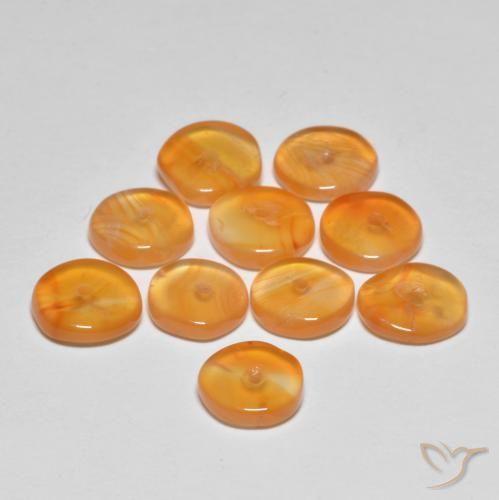 Pedras preciosas de Cornalina Laranja Médio natural de 5.63 ct, Chique, Transparente