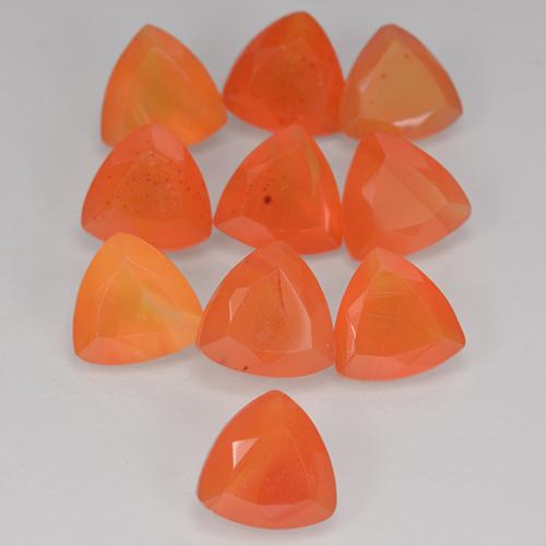Cornalina laranja avermelhado Natural 0.77ct, Trilhão, Translúcido
