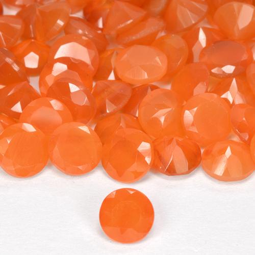 Pedras preciosas de Cornalina Laranja brilhante natural de 0.49 ct, Corte Redondo, Translúcido