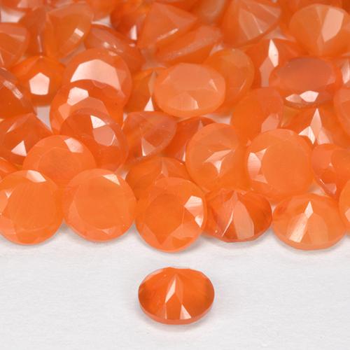 Pedras preciosas de Cornalina Laranja brilhante natural de 0.49 ct, Corte Redondo, Translúcido