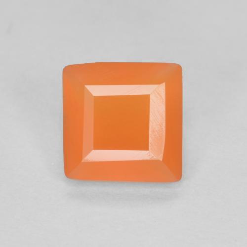 Cornalina Inhame Laranja Natural 0,53ct, Quadrado, Transparente