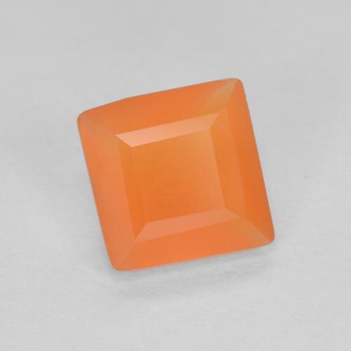 Cornalina Inhame Laranja Natural 0,53ct, Quadrado, Transparente