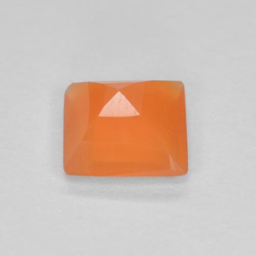 Cornalina Inhame Laranja Natural 0,53ct, Quadrado, Transparente