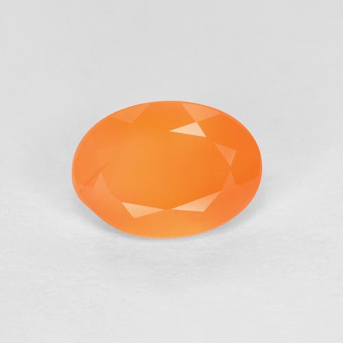 Cornalina laranja natural 0,74ct, corte oval, transparente
