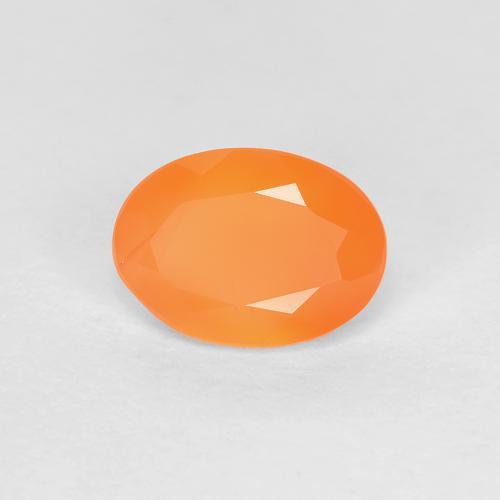 Cornalina laranja natural 0,74ct, corte oval, transparente