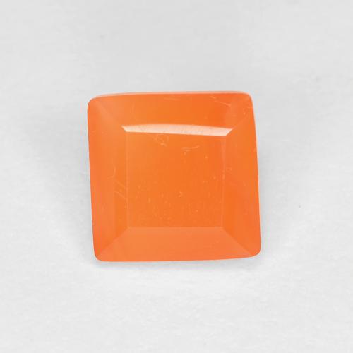 Cornalina Laranja Intenso Natural 0.64ct, Quadrado, Transparente