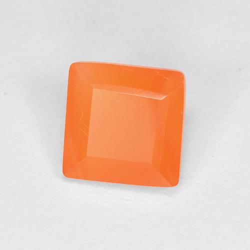 Cornalina Laranja Intenso Natural 0.64ct, Quadrado, Transparente