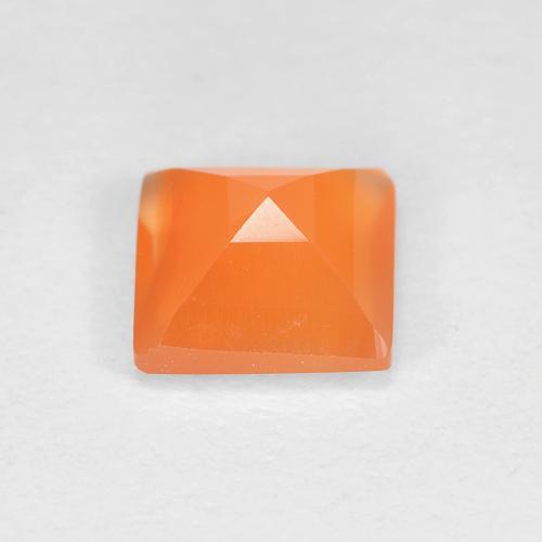 Cornalina Laranja Intenso Natural 0.64ct, Quadrado, Transparente