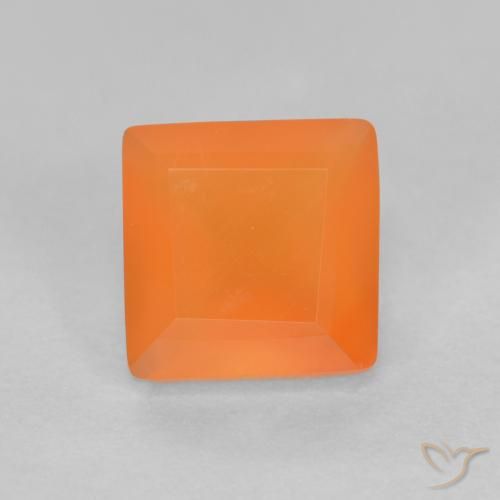 Cornalina Laranja Médio Natural 0.67ct, Quadrado, Transparente