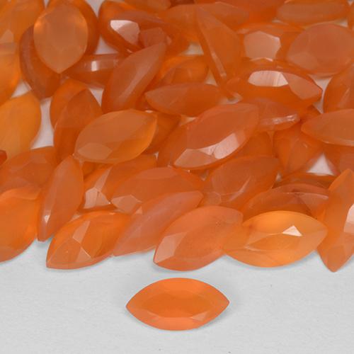 Pedras preciosas de Cornalina laranja avermelhado natural de 1.53 ct, Marquesa, Translúcido