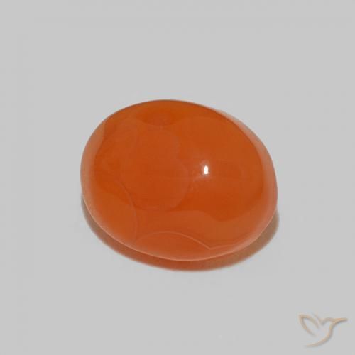 Cornalina Laranja Avermelhado Profundo Natural 2.18ct, oval, Opaco