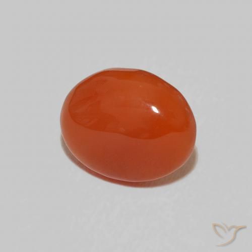 Cornalina laranja quente Natural 2.28ct, Corte Oval, Opaco