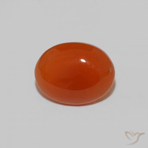 Cornalina laranja natural 1,59ct, corte oval, opaco