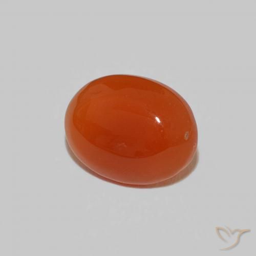 Cornalina laranja natural 1,59ct, corte oval, opaco