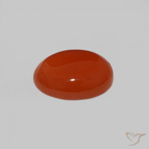 Cornalina laranja natural 1,59ct, corte oval, opaco