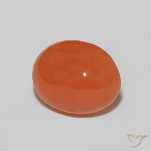 Cornalina laranja avermelhado Natural 2.58ct, oval, Opaco