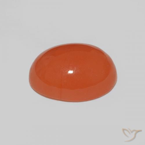 Cornalina laranja avermelhado Natural 2.58ct, oval, Opaco