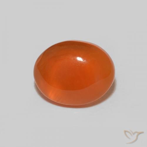 Cornalina fogo laranja natural 1,91ct, corte oval, opaco