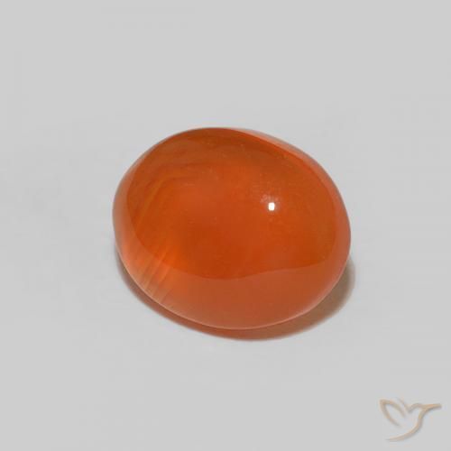 Cornalina fogo laranja natural 1,91ct, corte oval, opaco