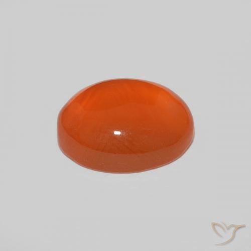 Cornalina fogo laranja natural 1,91ct, corte oval, opaco