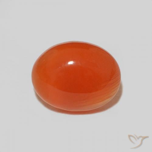Cornalina Laranja Avermelhado Profundo Natural 1.83ct, Corte Oval, Opaco