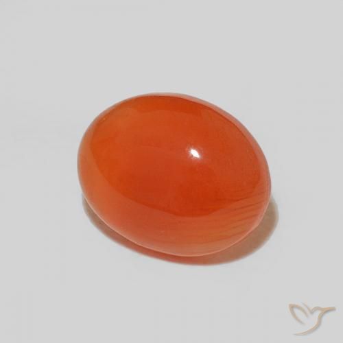Cornalina Laranja Avermelhado Profundo Natural 1.83ct, Corte Oval, Opaco