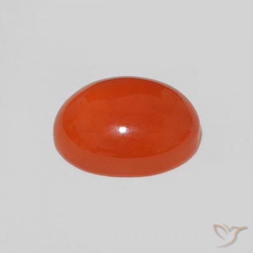 Cornalina Laranja Avermelhado Profundo Natural 1.83ct, Corte Oval, Opaco
