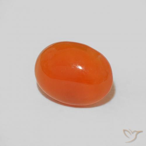 Cornalina Laranja Intenso Natural 1.57ct, Corte Oval, Opaco