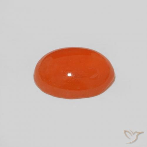 Cornalina Laranja Intenso Natural 1.57ct, Corte Oval, Opaco