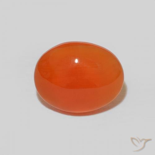 Cornalina Laranja Médio Natural 1.54ct, Corte Oval, Opaco