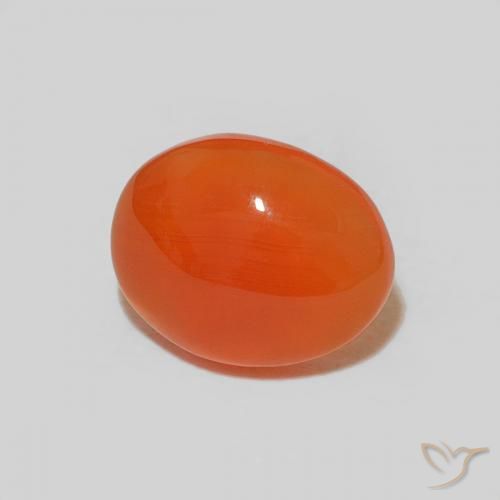 Cornalina Laranja Médio Natural 1.54ct, Corte Oval, Opaco