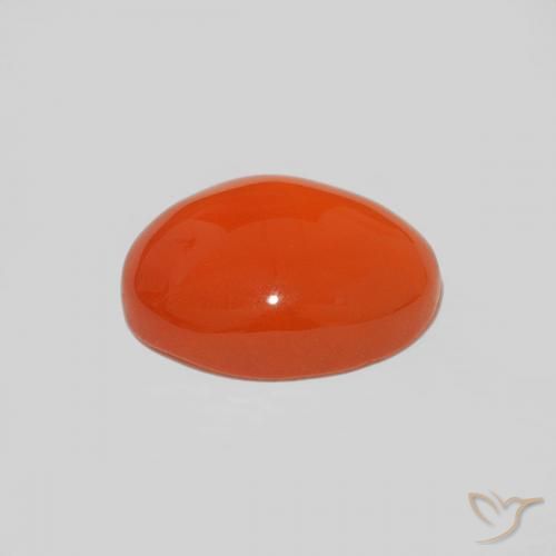 Cornalina Laranja Médio Natural 1.54ct, Corte Oval, Opaco