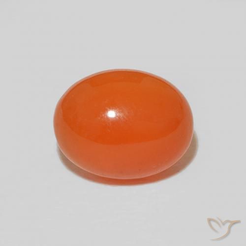 Cornalina Laranja Avermelhado Profundo Natural 2.17ct, Corte Oval, Opaco