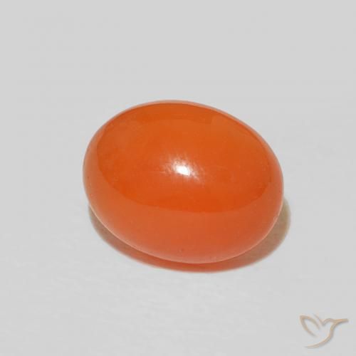 Cornalina Laranja Avermelhado Profundo Natural 2.17ct, Corte Oval, Opaco