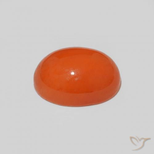 Cornalina Laranja Avermelhado Profundo Natural 2.17ct, Corte Oval, Opaco